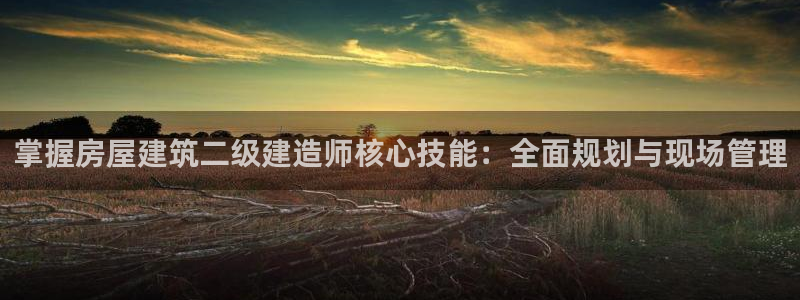 威九国际旗下艺人有谁：掌握房屋建筑二级建造师核心技能：全面规划与现场管理