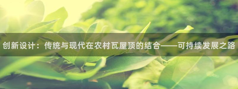 威九国际66m66官网：创新设计：传统与现代在农村瓦屋顶的结合——可持续发展之路