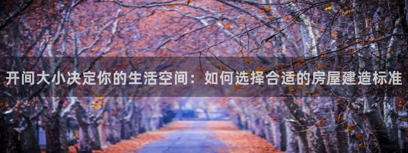 威九国际官网登录入口：开间大小决定你的生活空间：如何选择合适的房屋建造标准