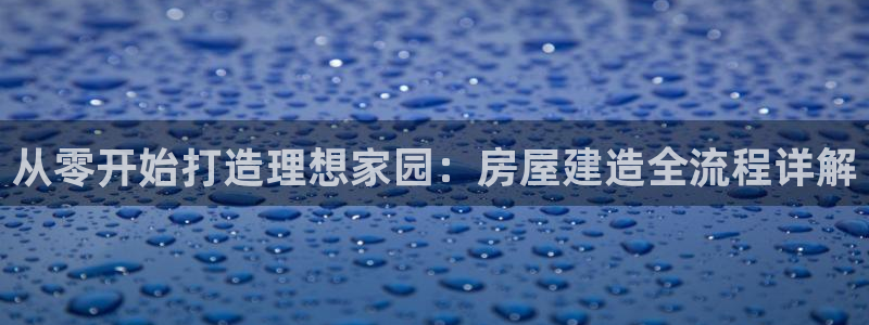 威九国际替好友去：从零开始打造理想家园：房屋建造全流程详解
