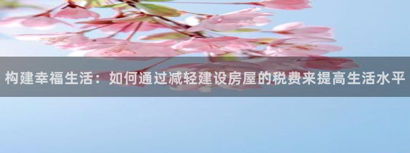 66m成长模式视频威九国际视频：构建幸福生活：如何通过减轻建设房屋的税费来提高生活水平